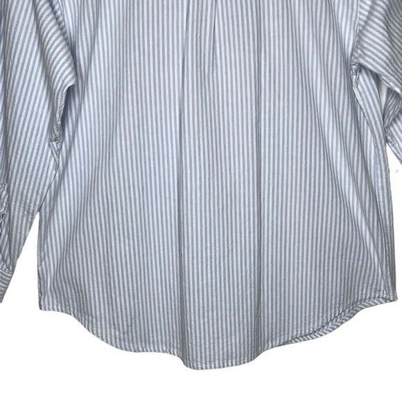 Floral Patchwork Pearl Embellished Cotton Long Sleeve Blouse Size 1X Striped - Picture 5 of 13